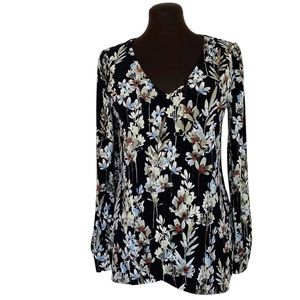 WHBM Floral Long Sleeves Pullover Blouse
